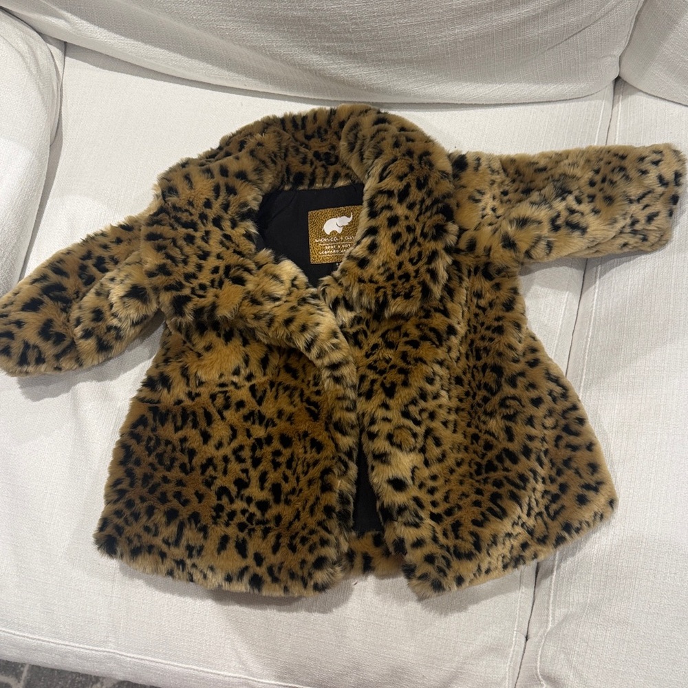 Kids Faux Fur Leopard Jacket